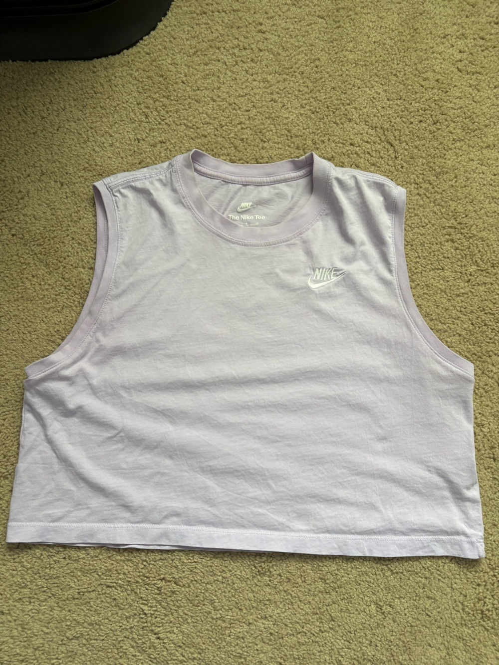 Nike Lavender Cropped Muscle Tank Top